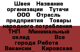 Швея › Название организации ­ Тутачи, ООО › Отрасль предприятия ­ Товары народного потребления (ТНП) › Минимальный оклад ­ 30 000 - Все города Работа » Вакансии   . Кировская обл.,Леваши д.